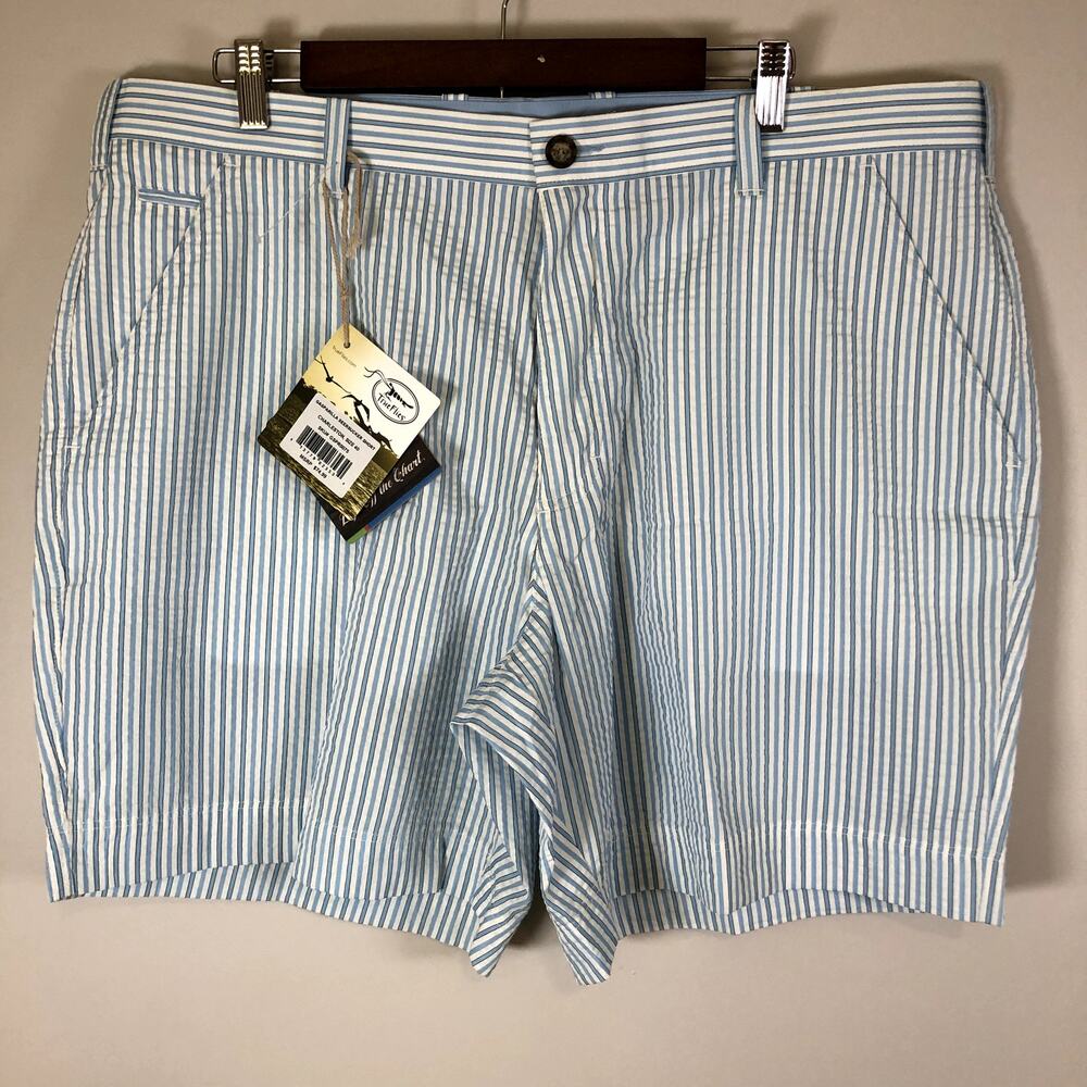 New True Flies Men's Shorts Size 40 White And Blue Strips